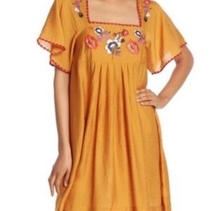 Madewell Bohemian dress w/floral embroidery